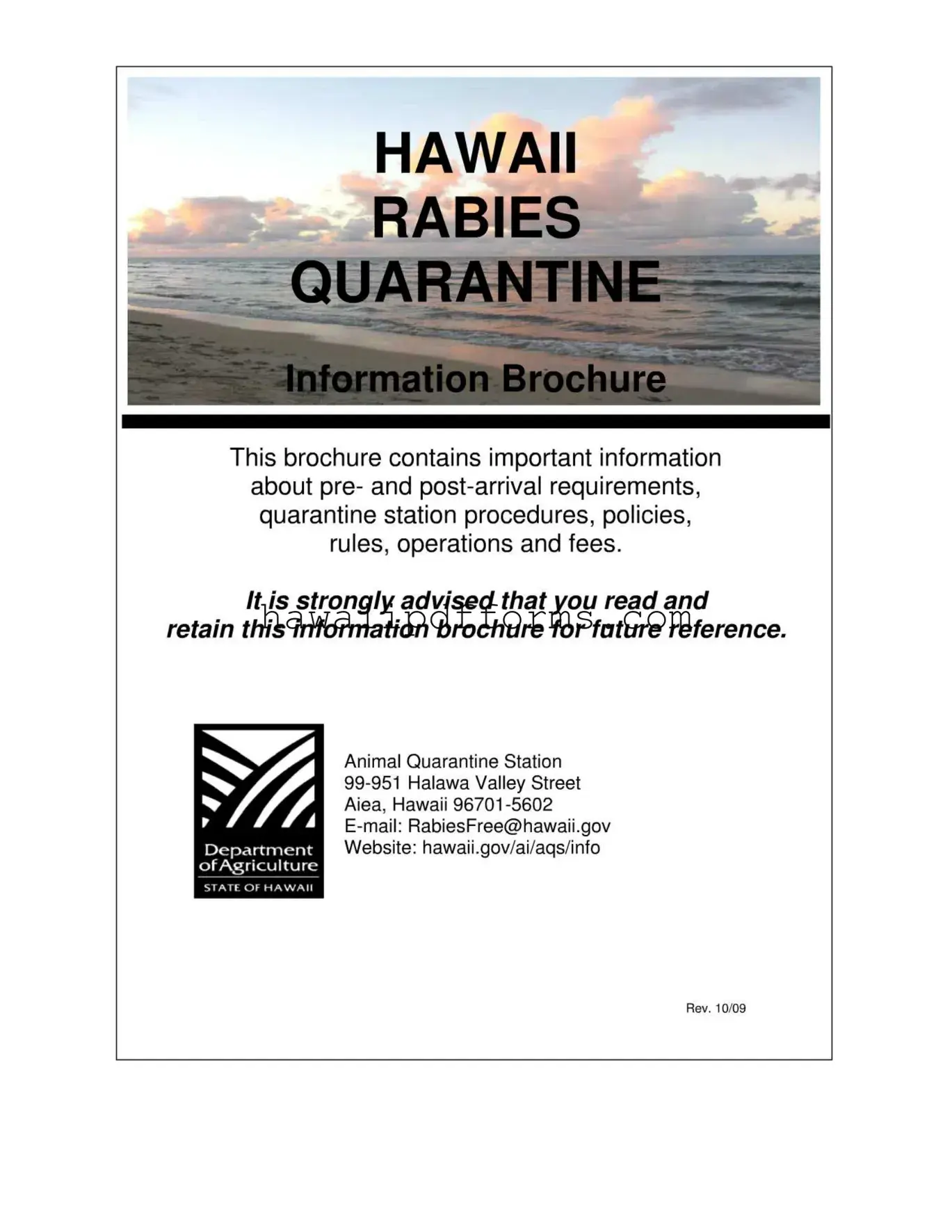 Fill Your Hawaii Quarantine Template