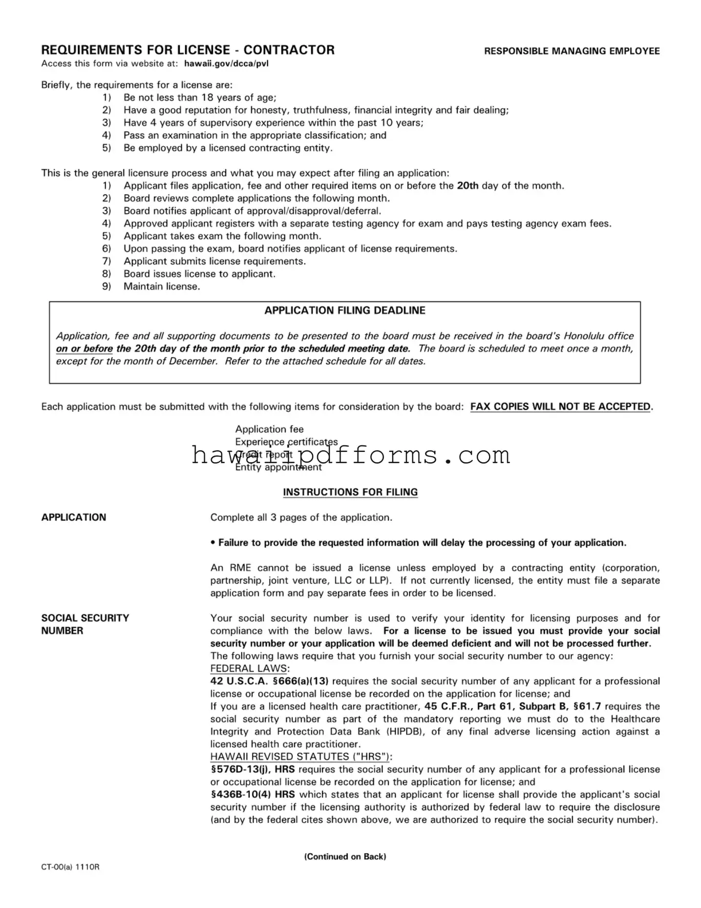 Fill Your Responsible Managing Employee Hawaii Template