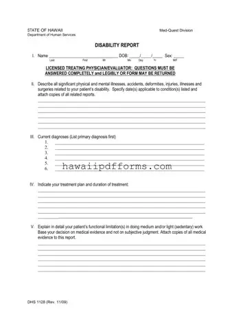Fill Your Hawaii Dhs 1128 Template