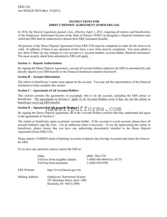 Fill Your Hawaii Direct Deposit Template