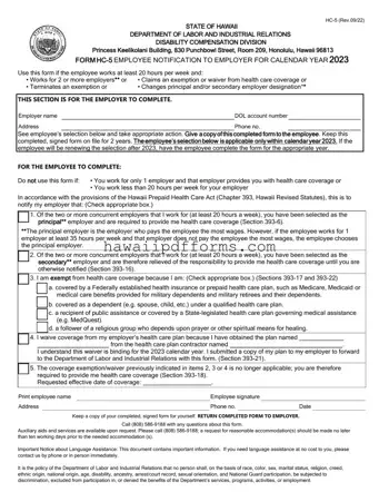 Fill Your Hawaii Hc 5 Template