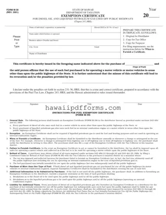 Fill Your Hawaii M 38 Template